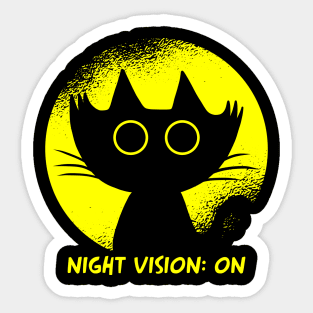 funny cat – Darkness the cat -  Night vision: on Sticker